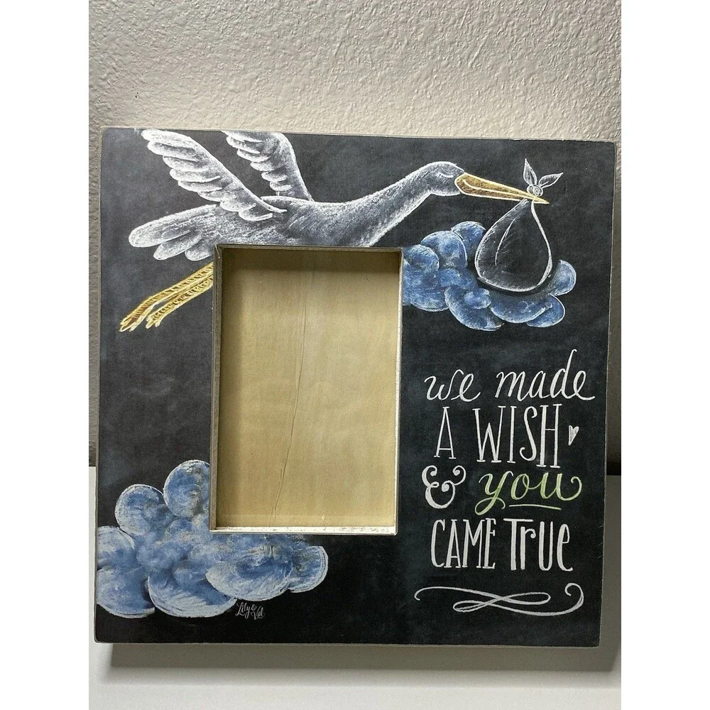 We Made A Wish & You Came True 4x6 Wood Box Picture Frame Primitives By Kathy
